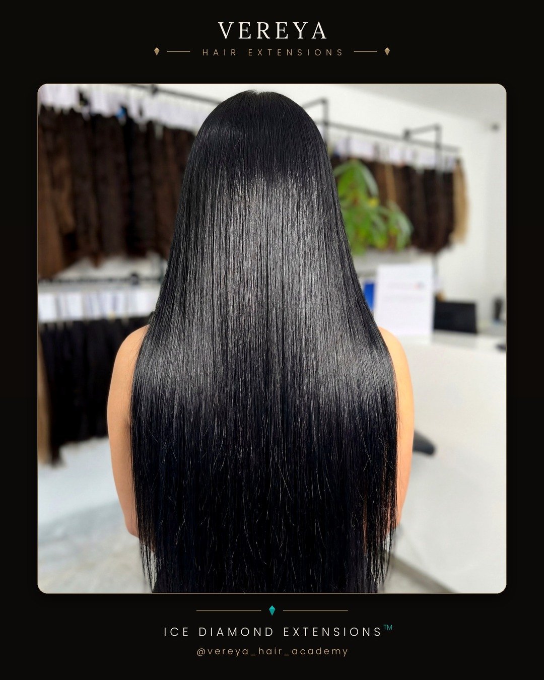 Vereya Hair Extensions Dubai — sleek black result
